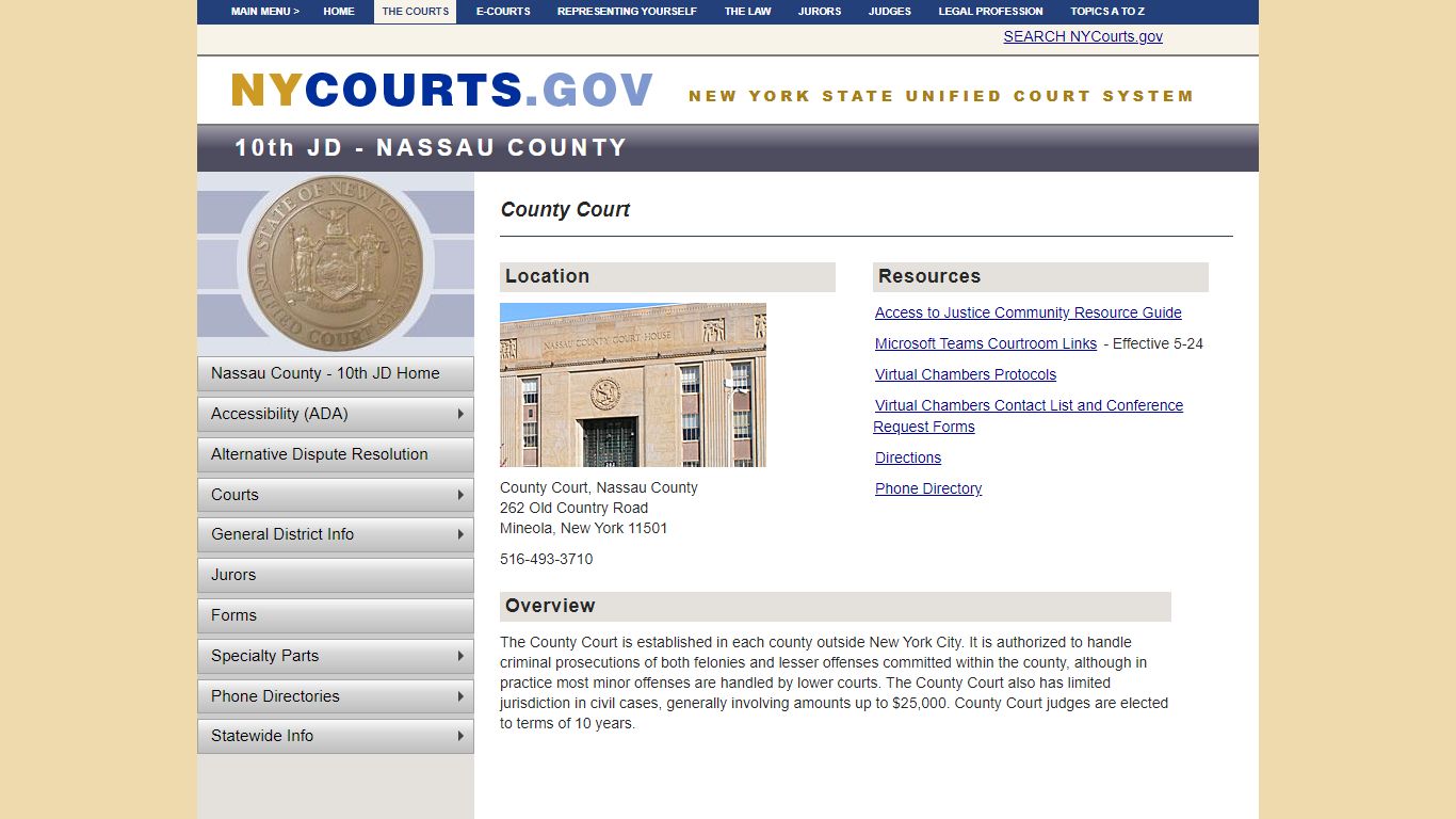 County Court - Nassau - 10th JD | NYCOURTS.GOV - Judiciary of New York